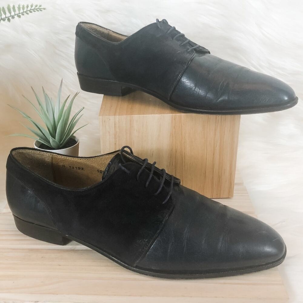 Carlo Morandi Navy Blue Leather‎ and Suede Derbys